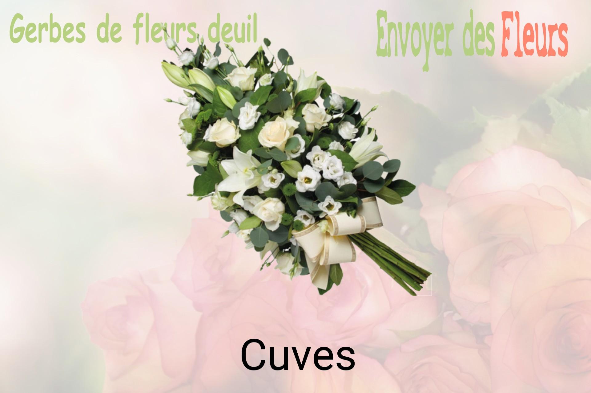 Gerbe de fleurs de deuil livrée à Cuves
